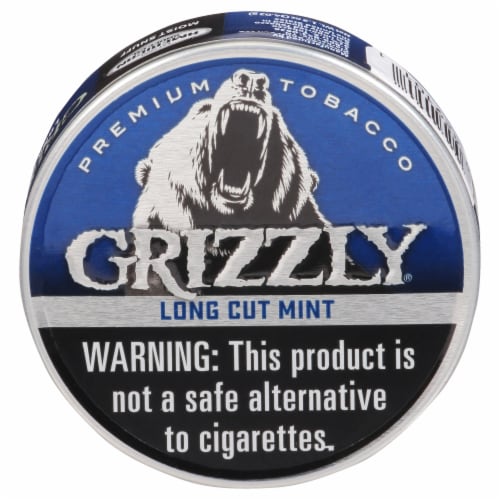 Grizzly Long Cut Mint tobacco can